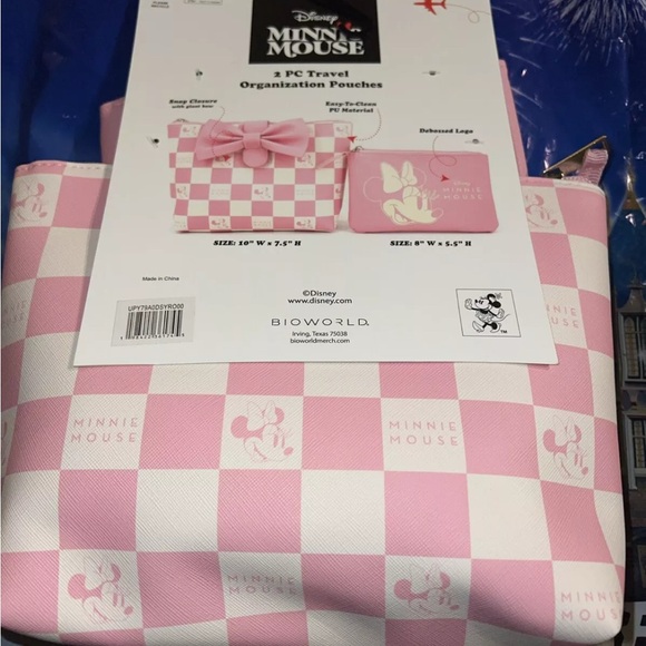 NWT Disney Minnie Mouse 2-Piece PINK Travel Organization Pouches - Picture 4 of 6